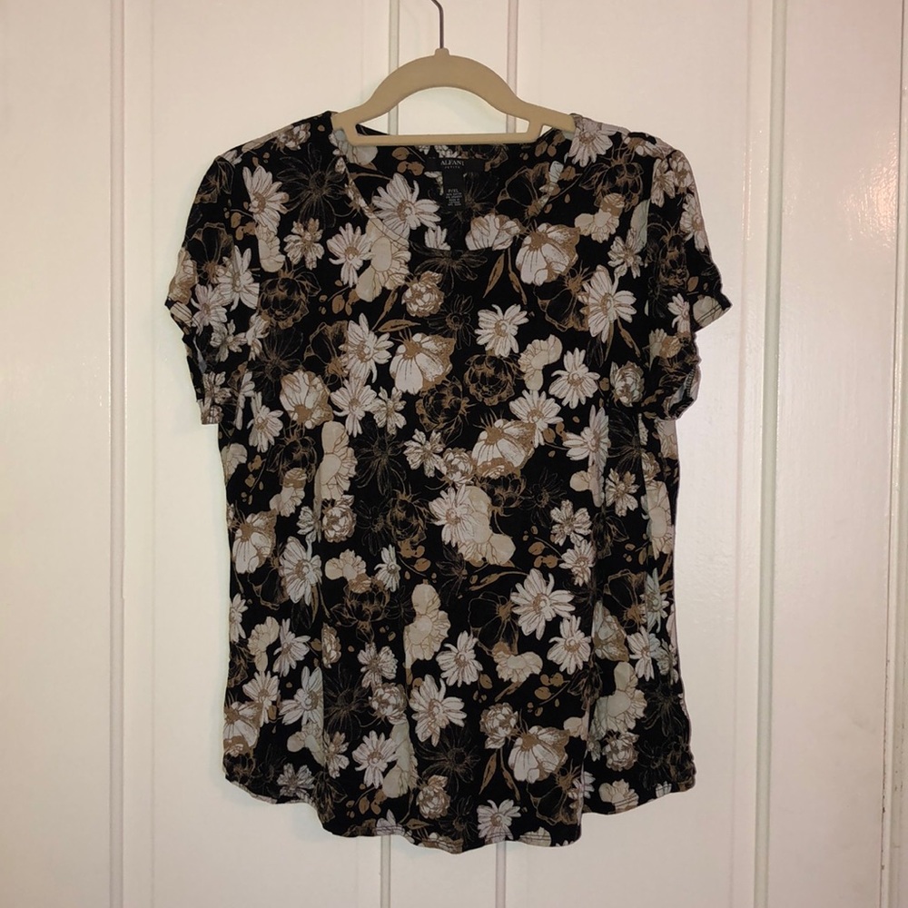 Alfani Black floral top